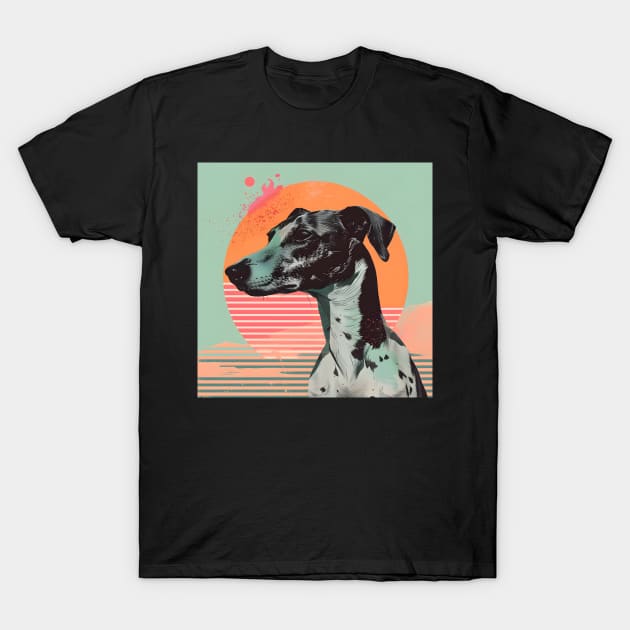 Whippet in 80's T-Shirt by NatashaCuteShop